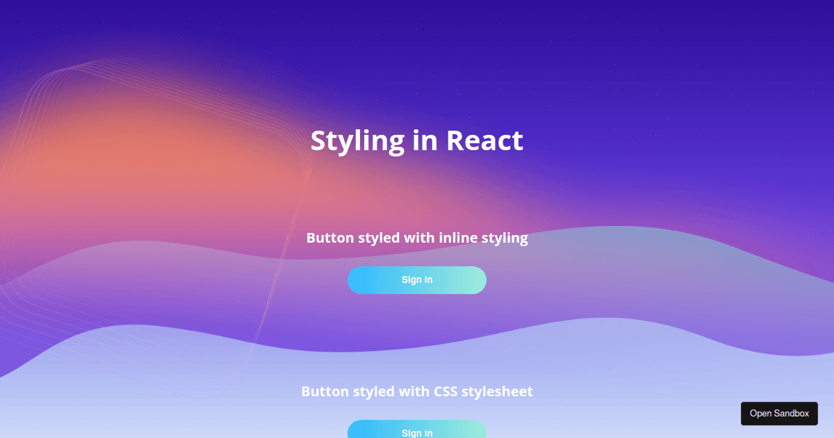 Styling in React - Codesandbox