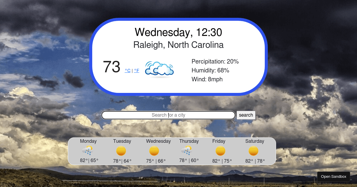 Weather App - Base (forked) - Codesandbox