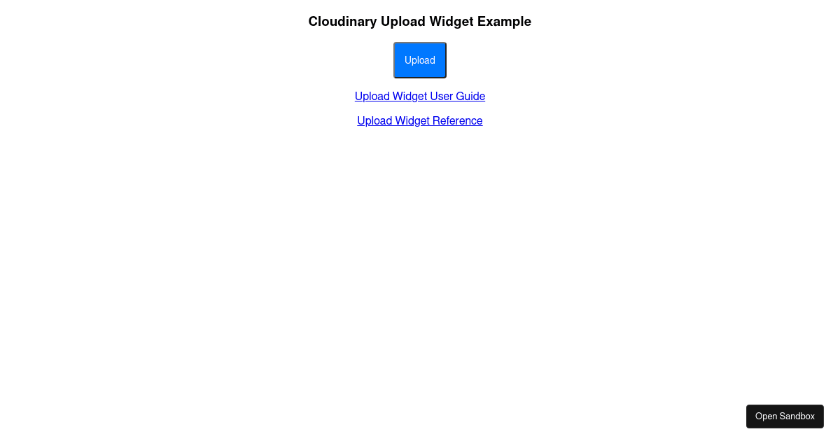 upload widget in react with sdk (forked) - Codesandbox