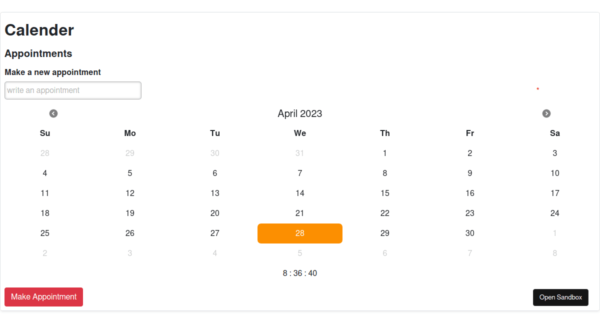 calendar-app - Codesandbox