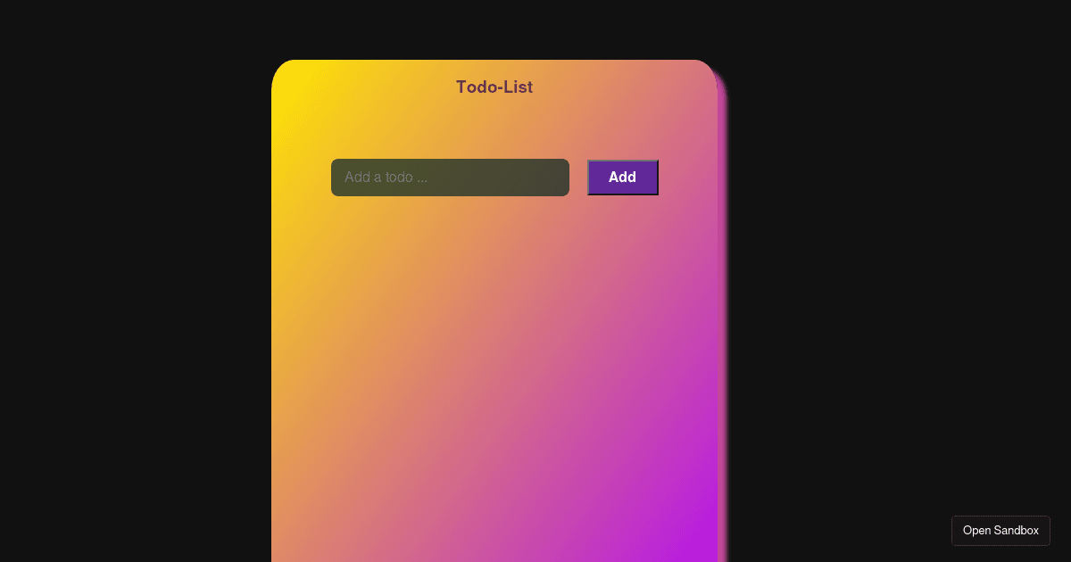 ToDo List - Codesandbox