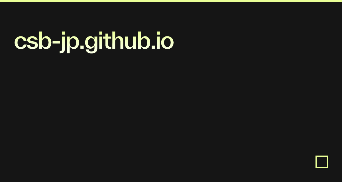 Csb-jp.github.io - Codesandbox