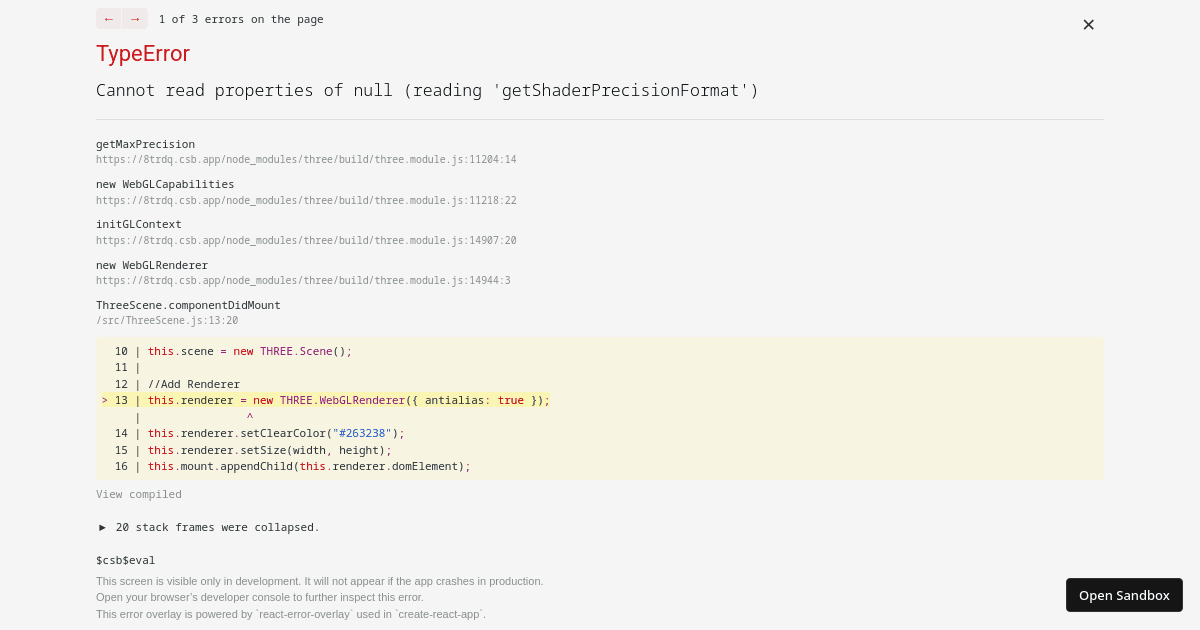 React Three.JS First Demo (forked) - Codesandbox