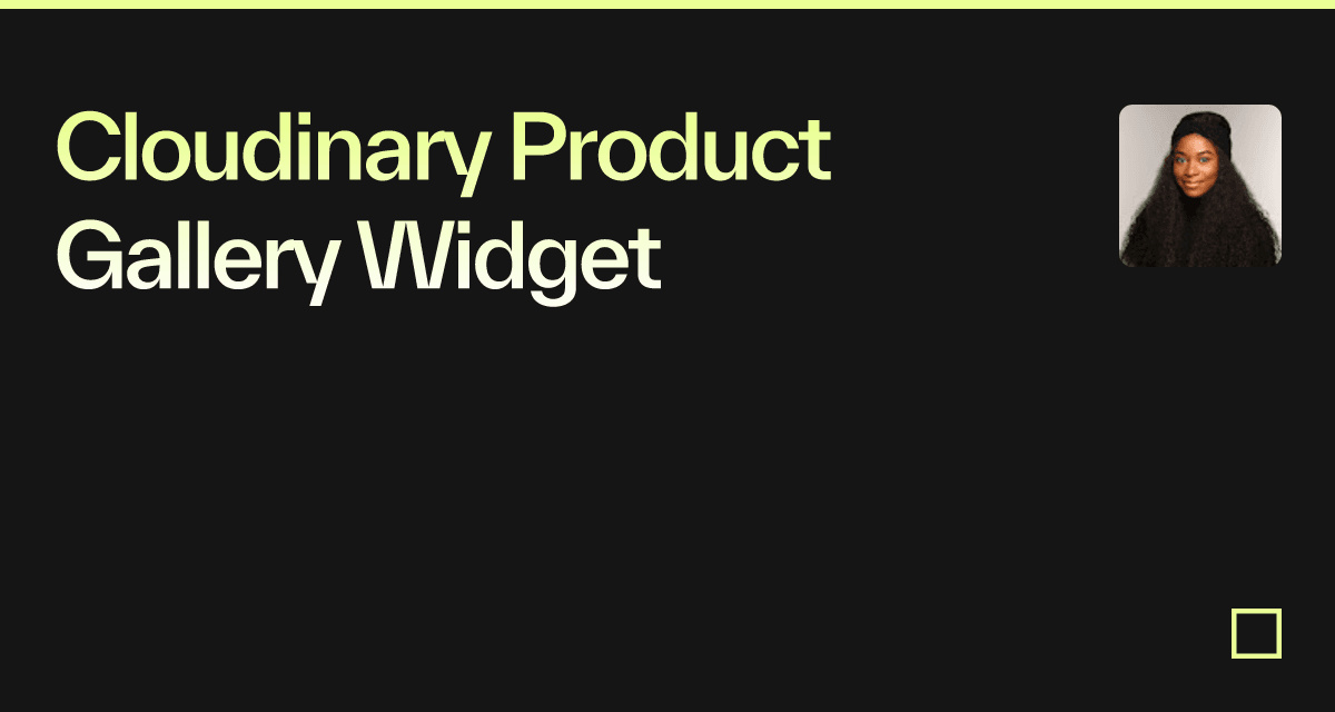 Cloudinary Product Gallery Widget - Codesandbox