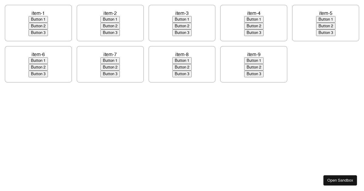 Ariakit Grid with dynamic size - Codesandbox