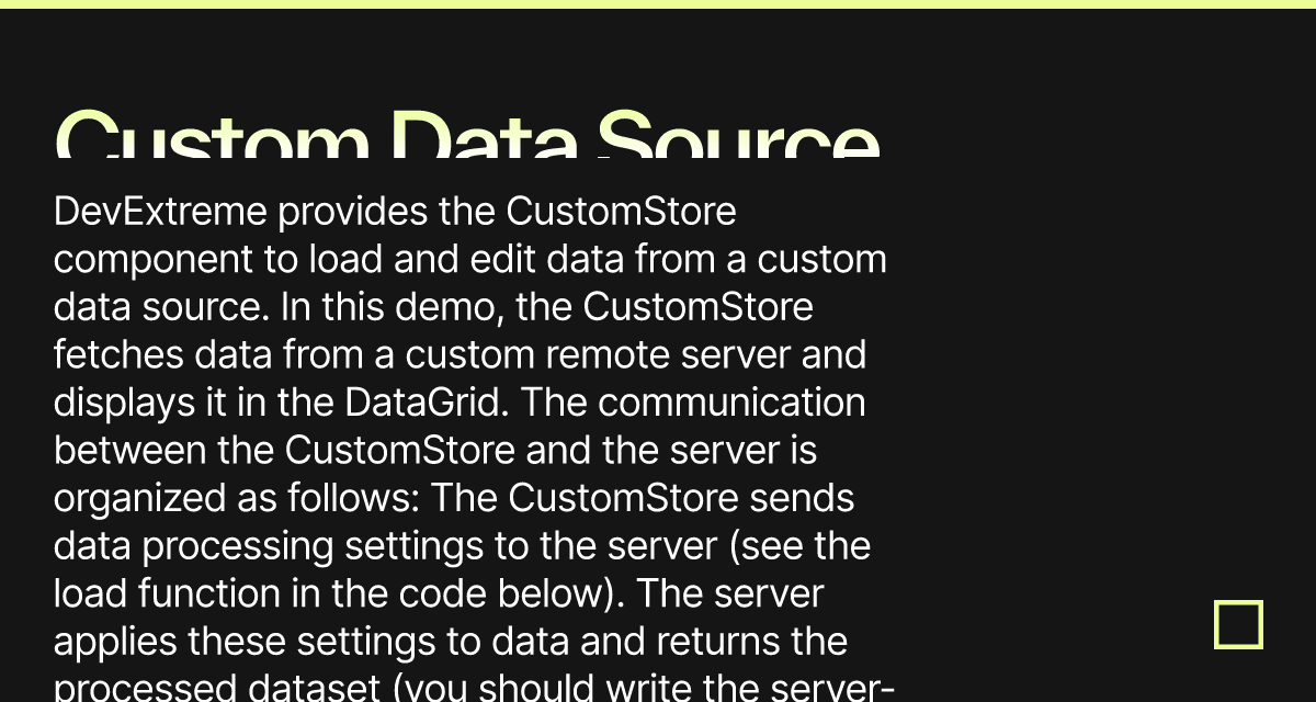Custom Data Source - DevExtreme Data Grid - Codesandbox