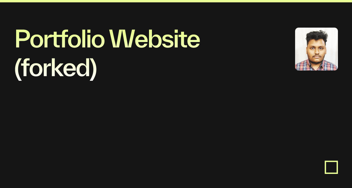 Portfolio Website (forked) - Codesandbox