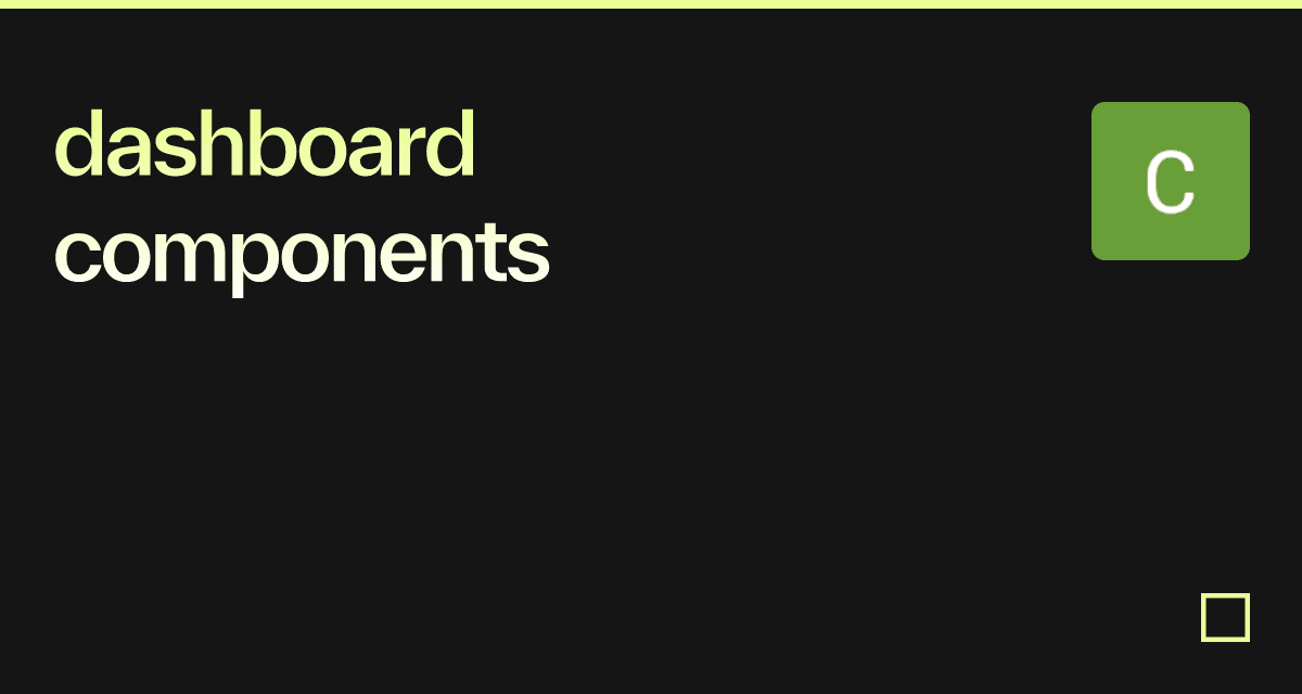 dashboard components - Codesandbox