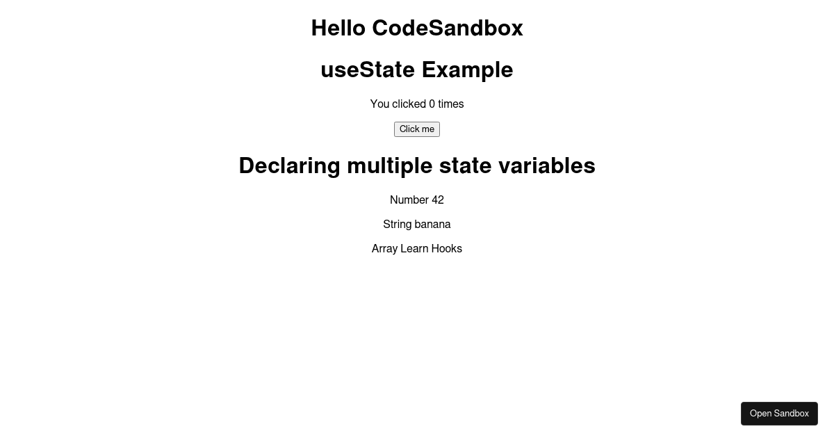 react - Codesandbox
