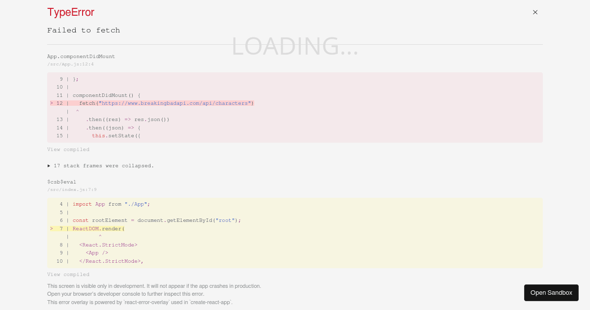 react - Codesandbox