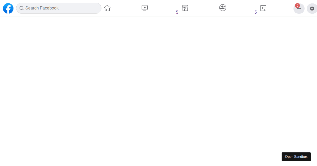 facebook navbar - Codesandbox
