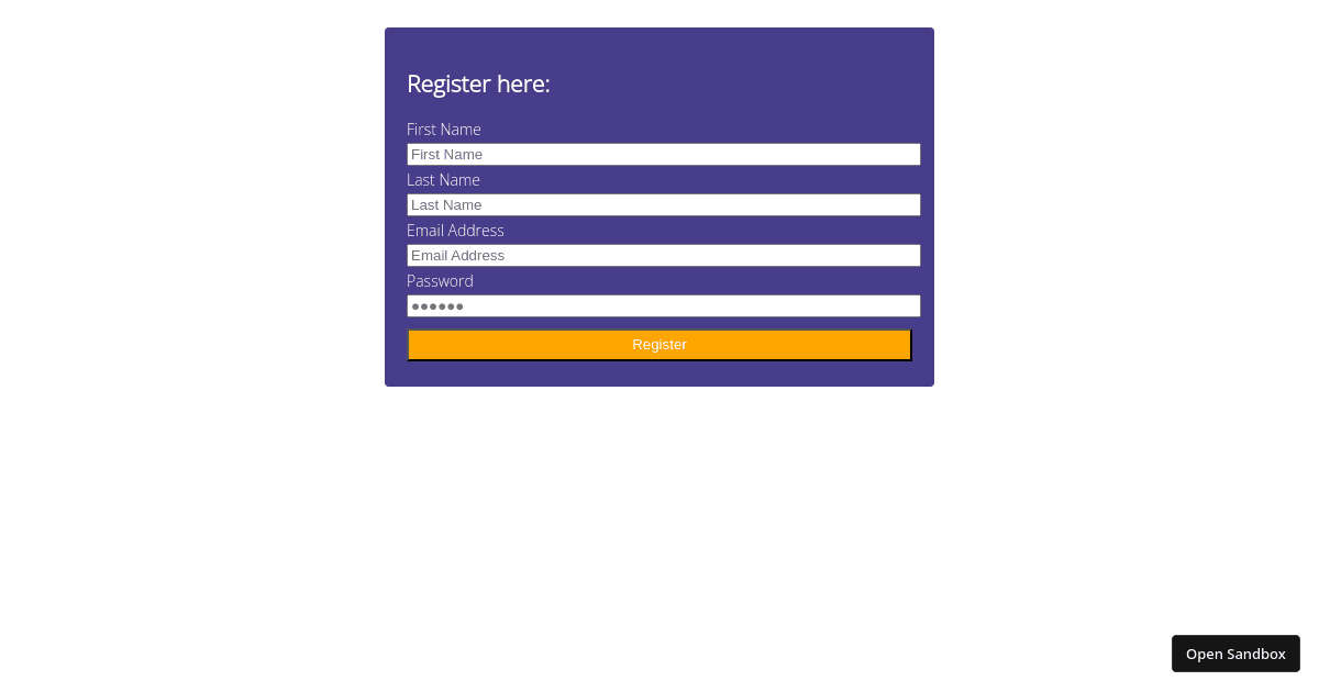 Demo Form - Codesandbox