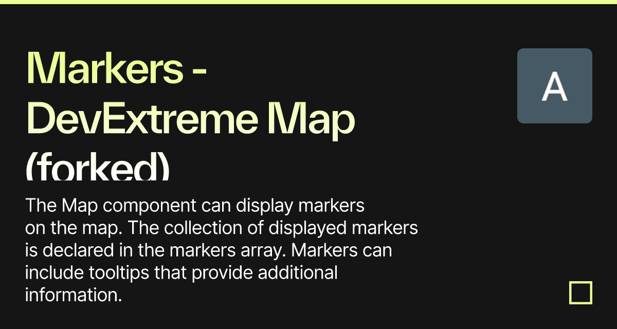 Markers - DevExtreme Map (forked) - Codesandbox
