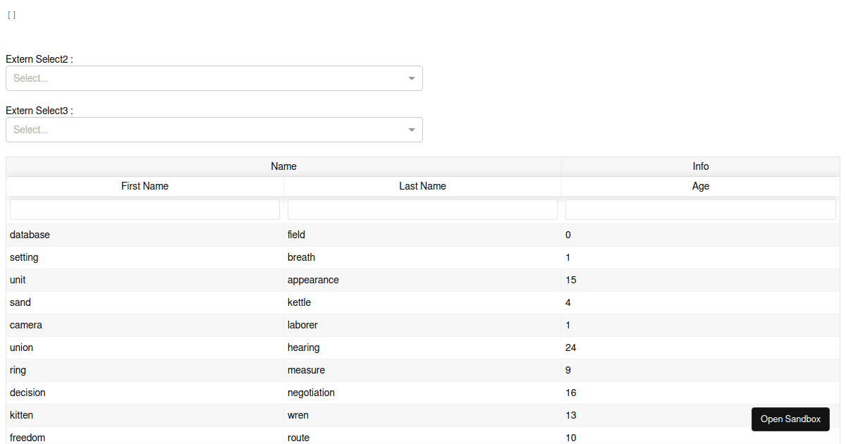 React-Table - Custom Filtering + Multiple values filter - Codesandbox