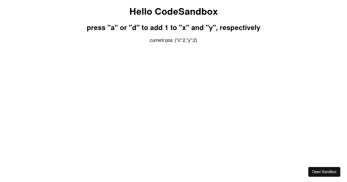 KeyPress Hook test Codesandbox