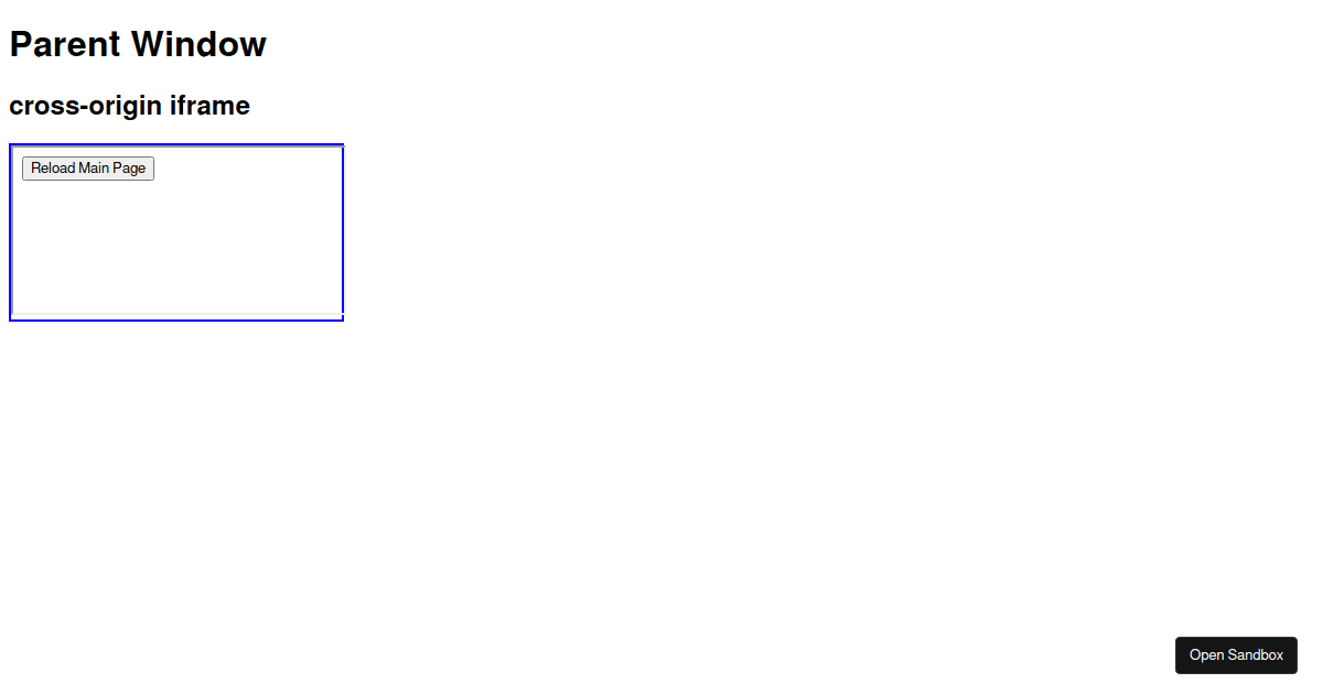 crossoriginiframe (forked) Codesandbox