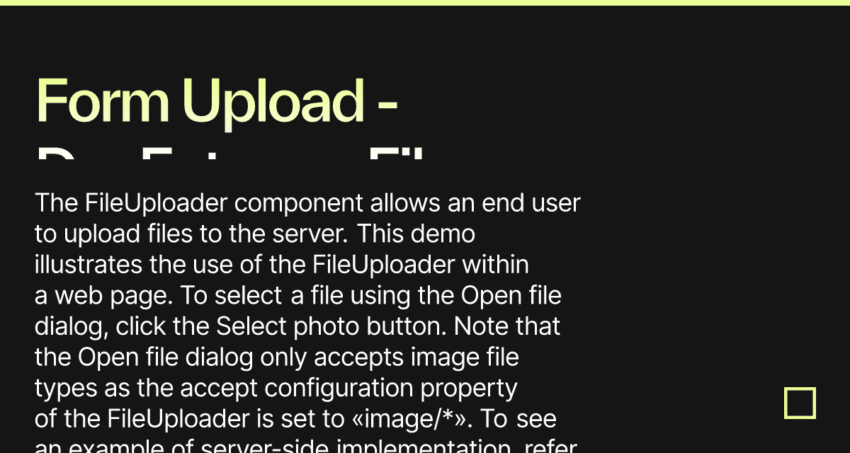Form Upload - DevExtreme File Uploader - Codesandbox