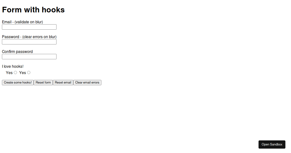  jasperdunn react form hooks example codesandbox