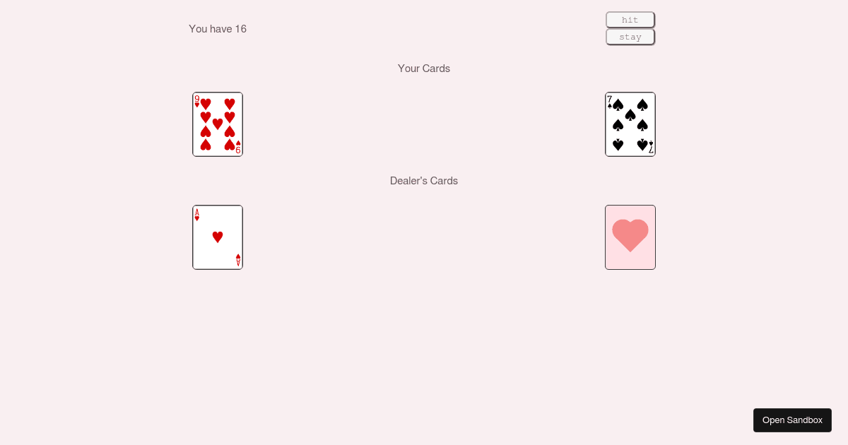 Blackjack - Codesandbox