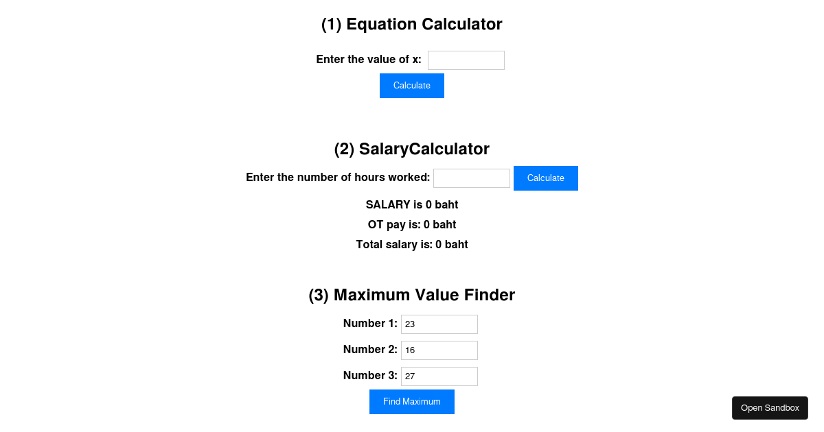 add two numbers in functional comp (forked) - Codesandbox
