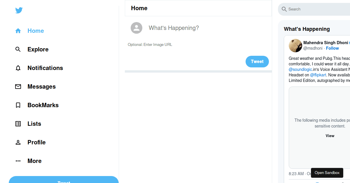Twitter - Codesandbox