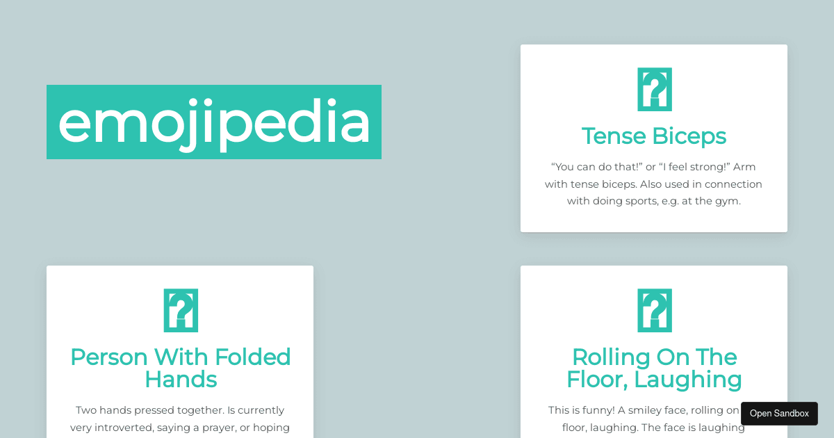 Mapping Components Practice (forked) - Codesandbox
