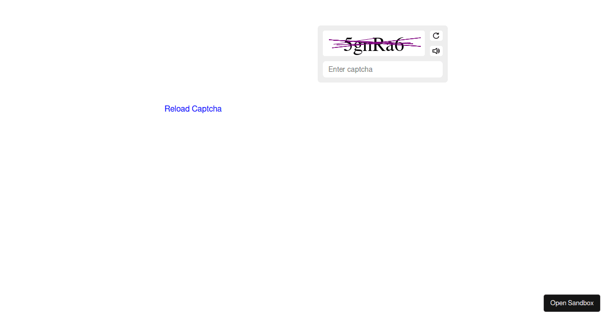 Demos React Captcha Forked Codesandbox