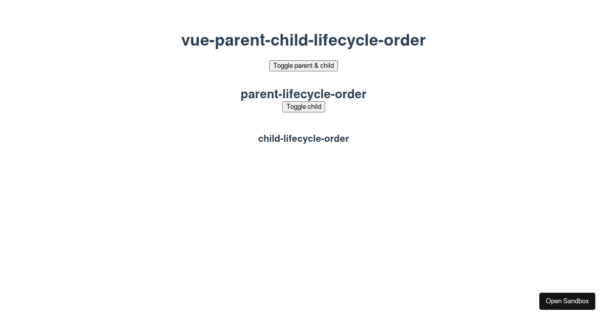 vueparentchildlifecycleorder Codesandbox