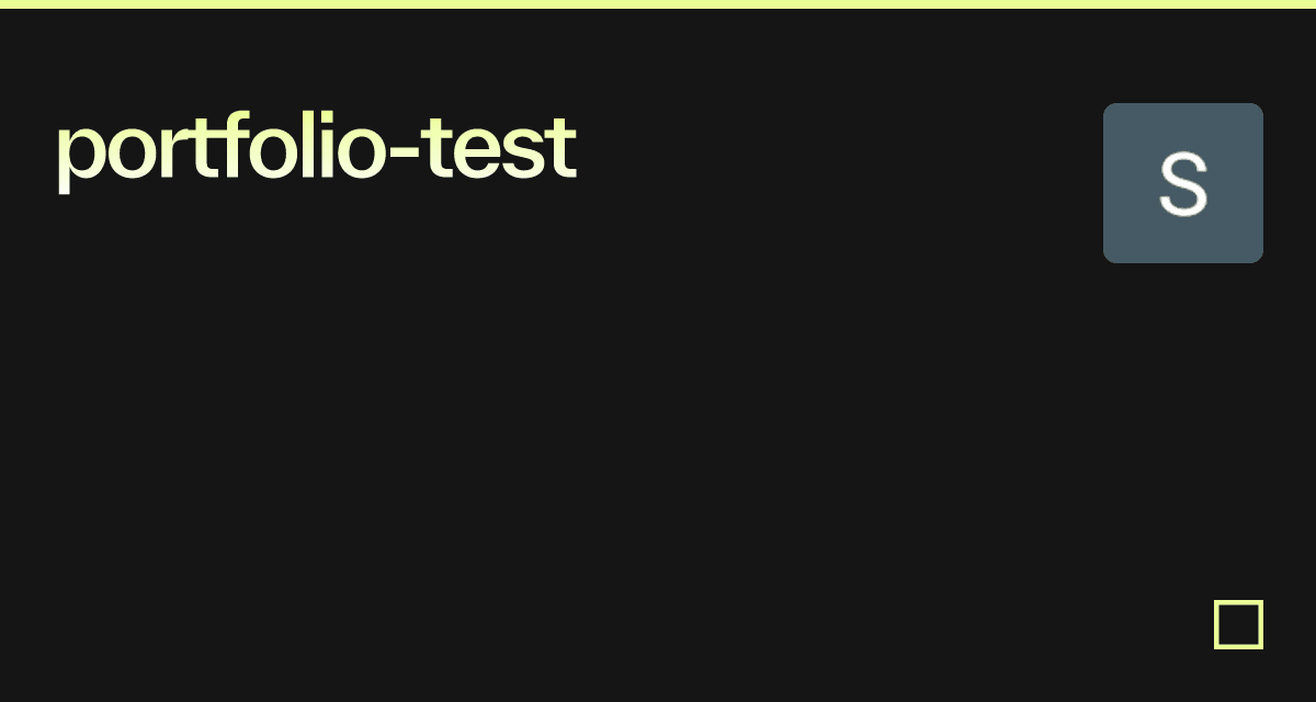 portfoliotest Codesandbox