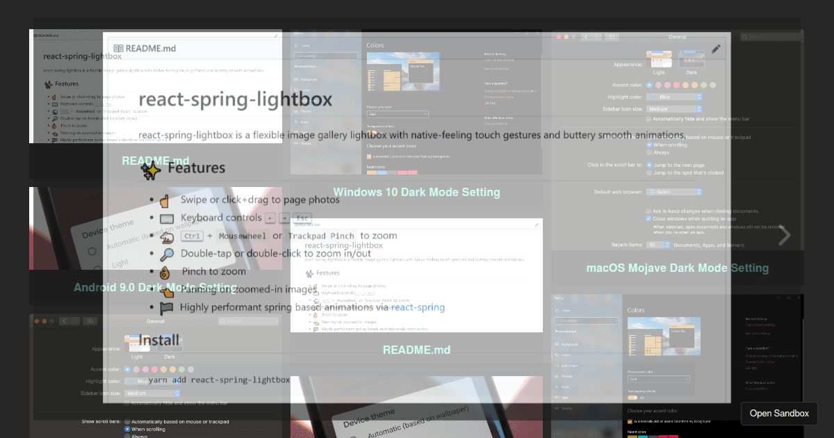 react-spring-lightbox-mosaic (forked) - Codesandbox