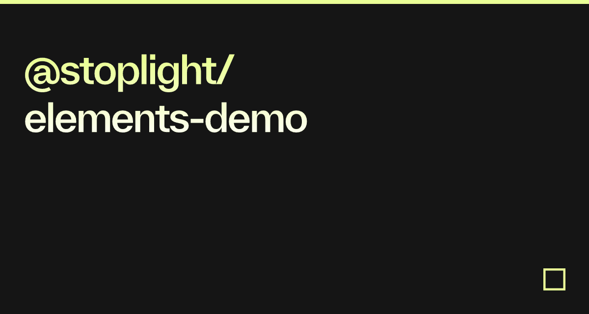 stoplight/elementsdemo Codesandbox