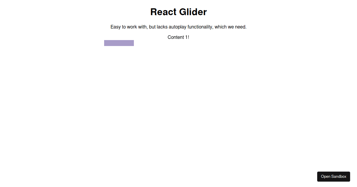 React Glider Test Codesandbox