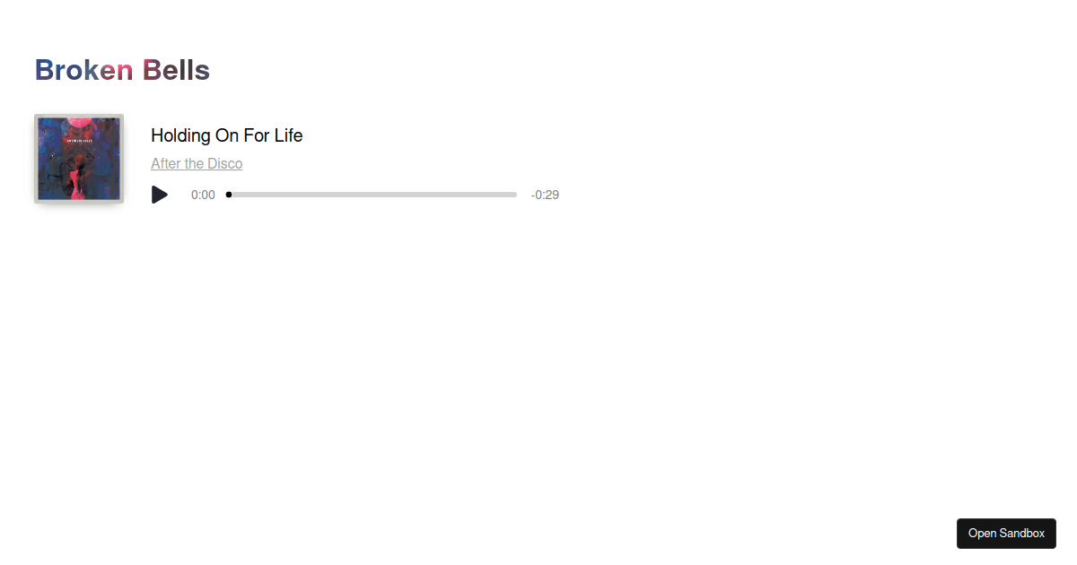 Audio Player Component - Codesandbox