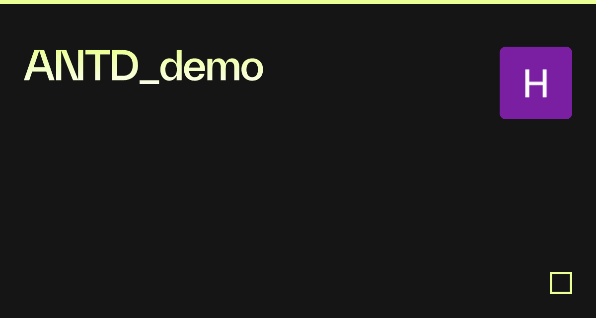 ANTD_demo - Codesandbox
