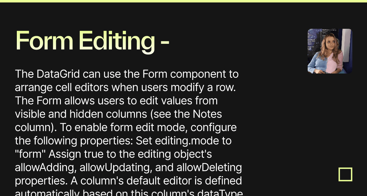 Form Editing - DevExtreme Data Grid (forked) - Codesandbox