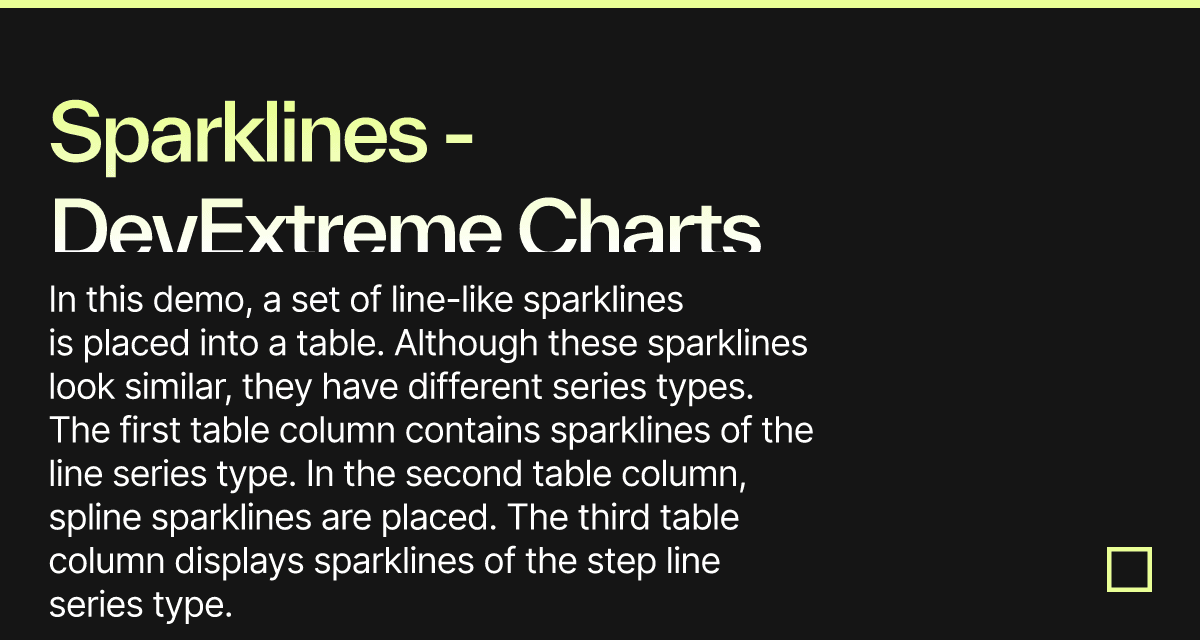 Sparklines - DevExtreme Charts - Codesandbox