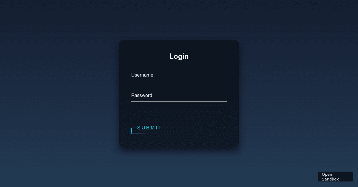 HTML/CSS Login Form with light button - Codesandbox