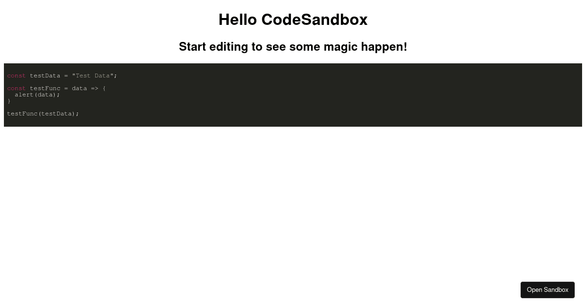 react Copy code test (forked) - Codesandbox