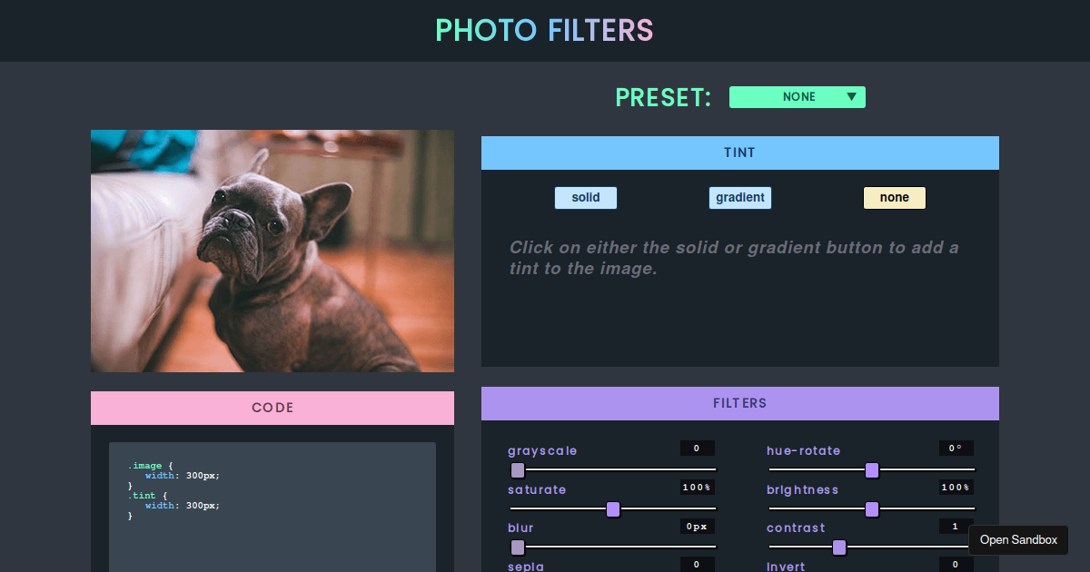 photo-filters - Codesandbox
