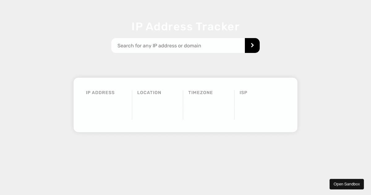 Ip address tracker codesandbox