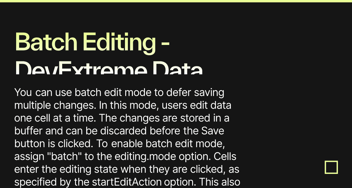 Batch Editing - DevExtreme Data Grid (forked) - Codesandbox