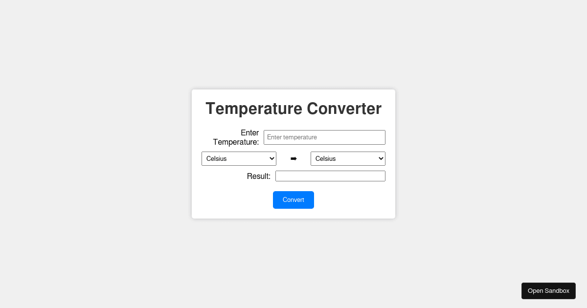 Temperature Converter - Codesandbox