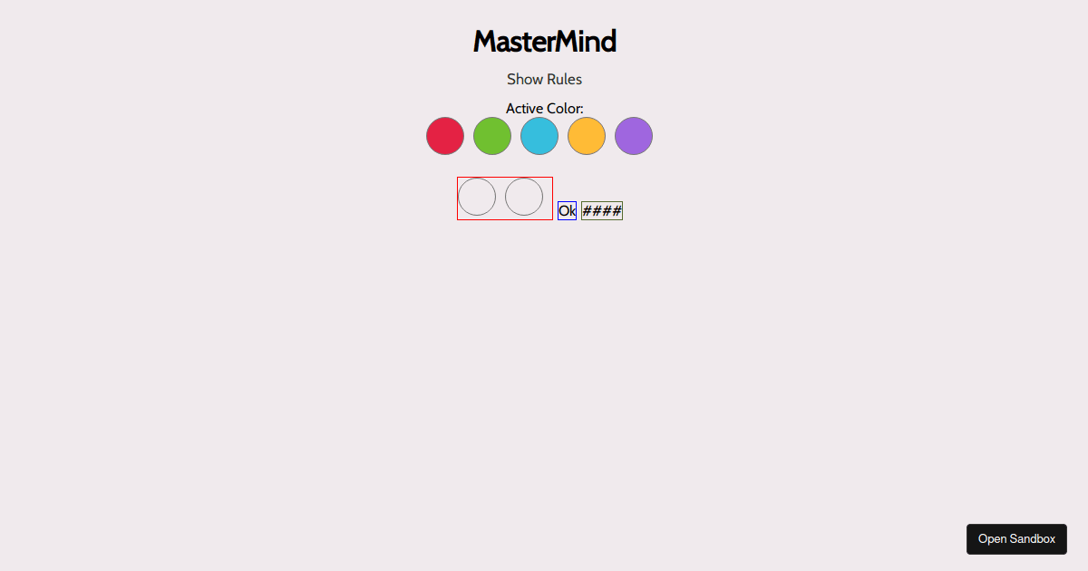 MasterMind - Codesandbox