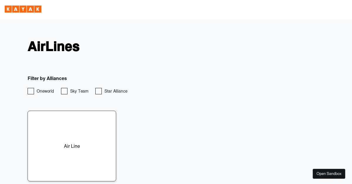 kayak (forked) - Codesandbox
