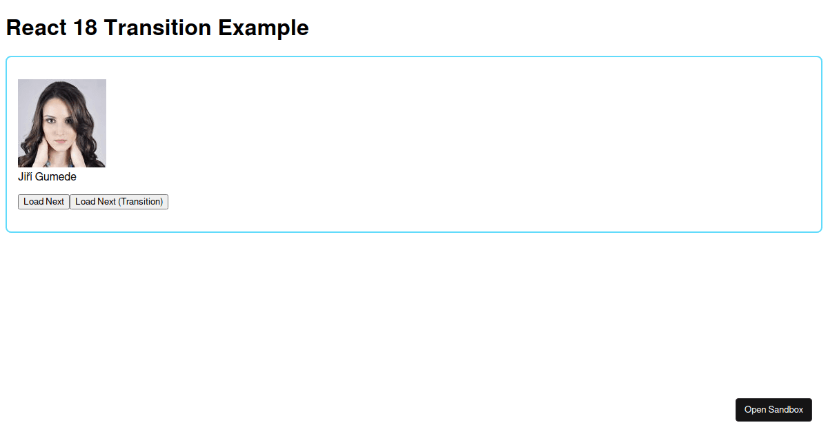 React 18 Transition Example - Codesandbox