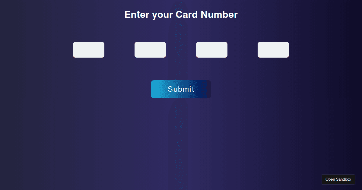creditcardtask Codesandbox