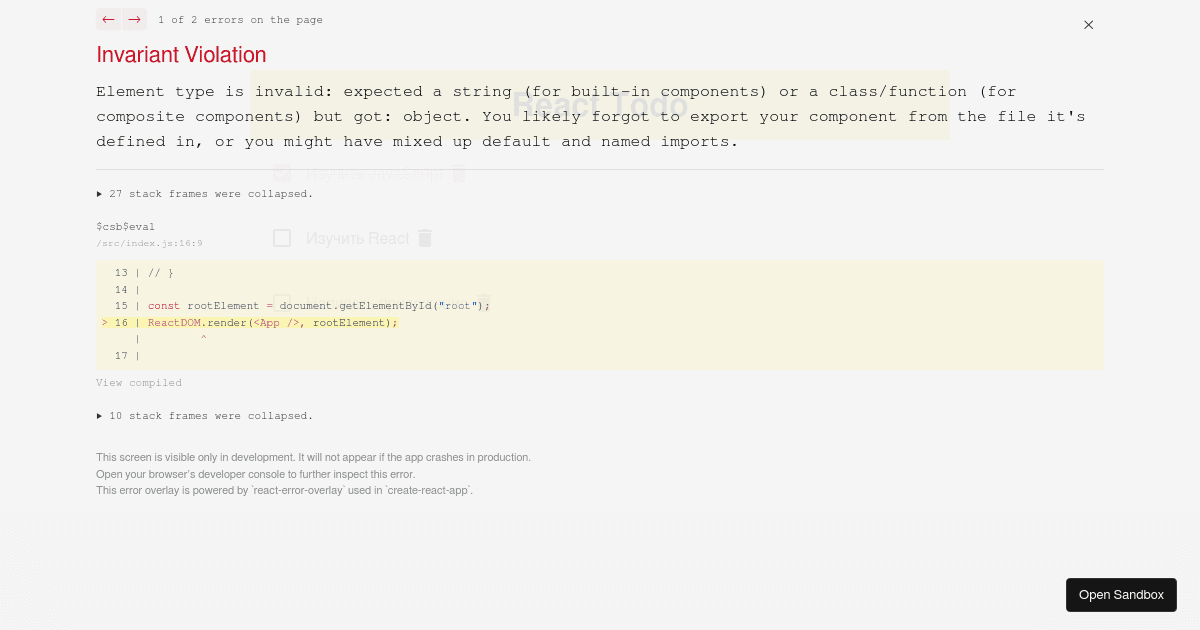React ToDo List (forked) - Codesandbox