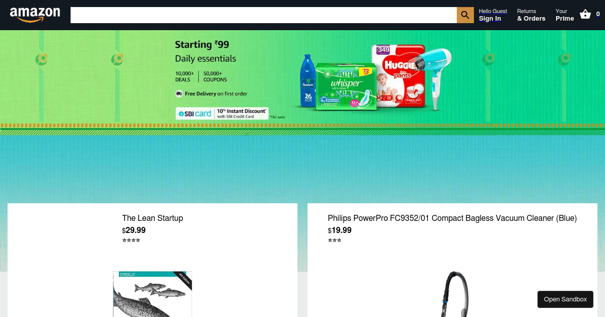amazon-clone - Codesandbox