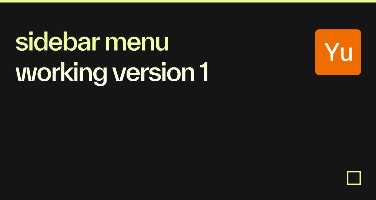 sidebar menu working version 1 - Codesandbox