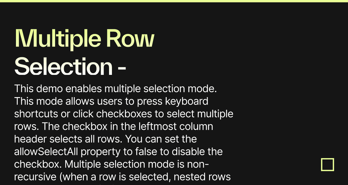 Multiple Row Selection - DevExtreme Tree List - Codesandbox